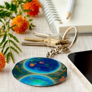 Two planets keychain.